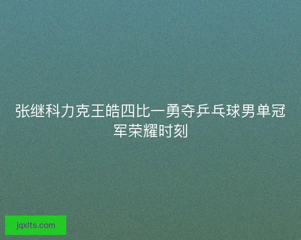 张继科力克王皓四比一勇夺乒乓球男单冠军荣耀时刻